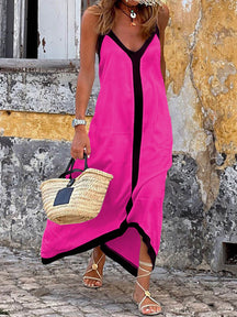 Heidi | Suspender Colorblock Midi Dress