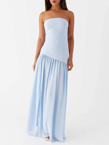 Melody | Exquisite Backless Pleats Strapless Maxi Dress