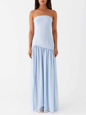 Melody | Exquisite Backless Pleats Strapless Maxi Dress