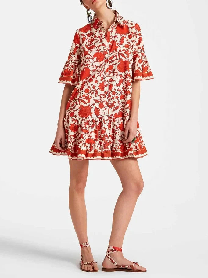 Luna | Unique Autumn Prints Mini Dress