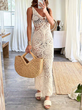 Joanna | Beach Hollow V-Neck Slim Sexy Midi Dress