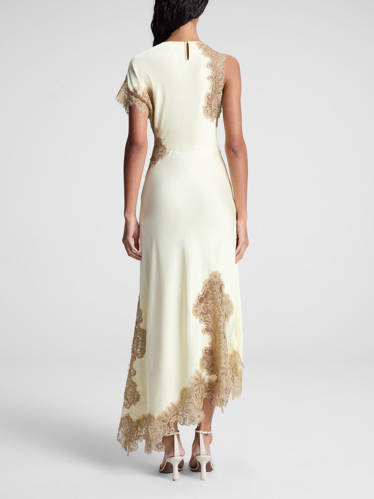 Ivory | Satin and Lace Maxi Dress