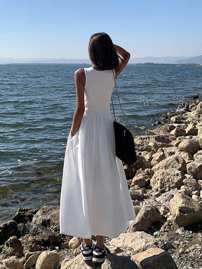 Aisha | Leisure Crew Neck Long Dress