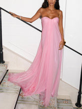 Vivian | Elegant Strapless A-Line Pleated Maxi Dress