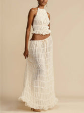 Sydney | Pleated Drawstring Charm Waist Tiered Maxi Skirt
