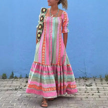 Celeste | Patchwork Color Block Dress