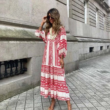 Elysia | Floral Print Boho Maxi Dress