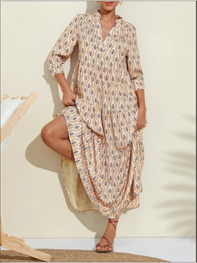 Evelina | V-Neck Printed Vacation Dress