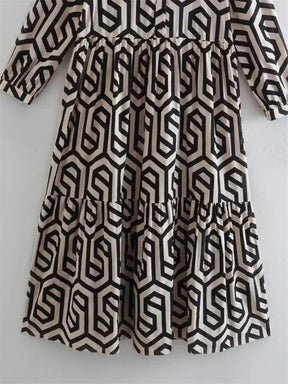 Thalia | Long Sleeve Lapel Shirt Dress