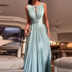 Selene | High-Waisted Pleated Backless Dress