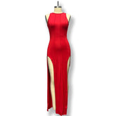 Alina | Sleeveless High Slit Maxi Dress