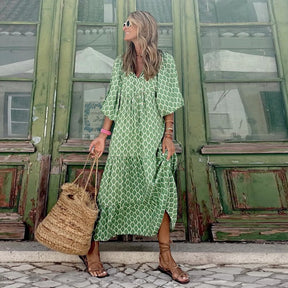 Elysia | Floral Print Boho Maxi Dress
