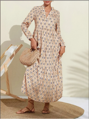 Evelina | V-Neck Printed Vacation Dress