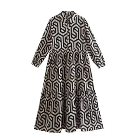 Thalia | Long Sleeve Lapel Shirt Dress
