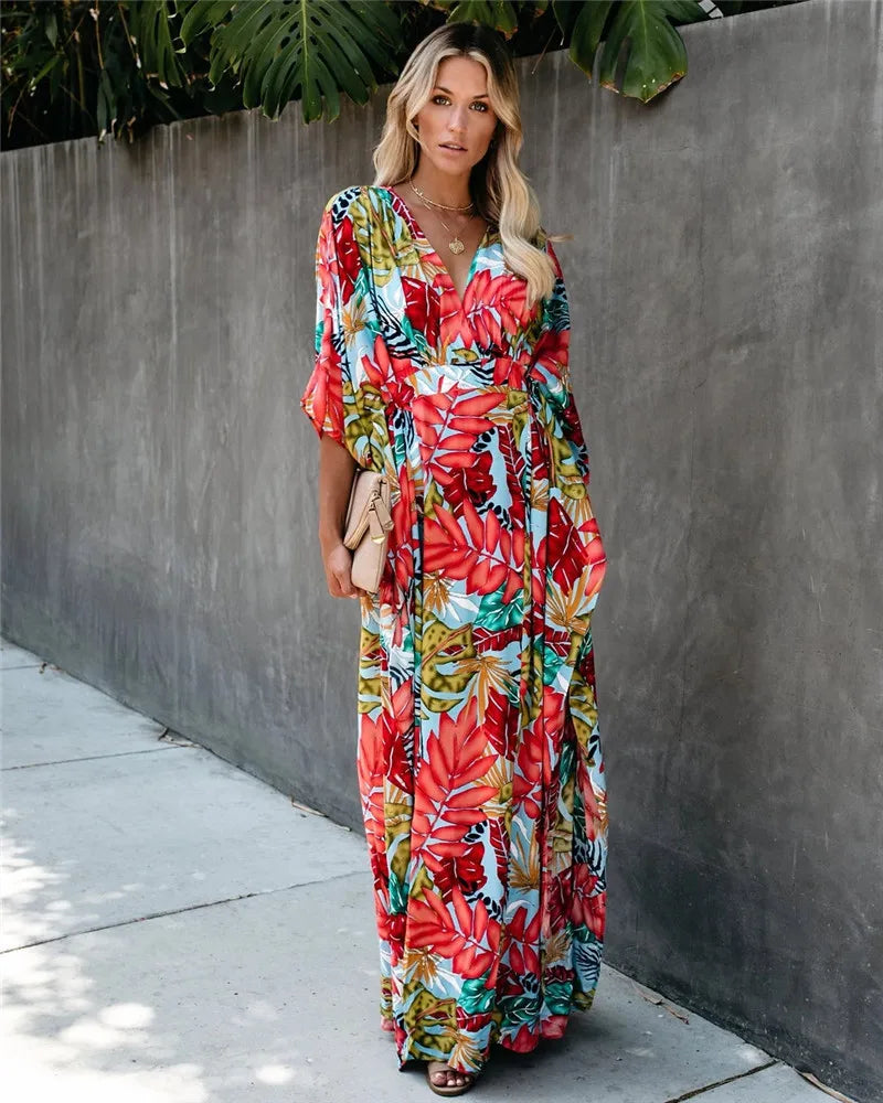 Noa | Plus Size Floral Kimono Maxi Dress