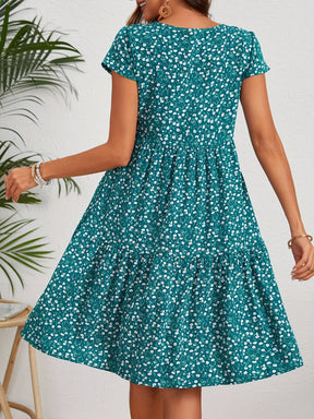 Callista - Floral Crew Neck Dress