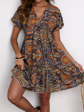 Isolde | Paisley Print V-Neck Dress