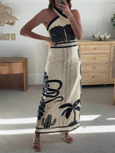 Daniela | Elegant and Sexy Ethnic Print Slim-Fit Halter Neck Maxi Dress