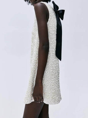 Ariana | Sequined Tie-Back Bows Party Mini Dress