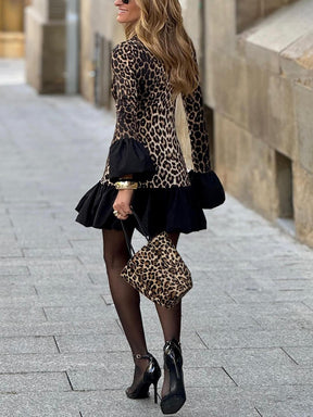 Isabelle | Sexy Leopard Print Ruffled Mini Dress