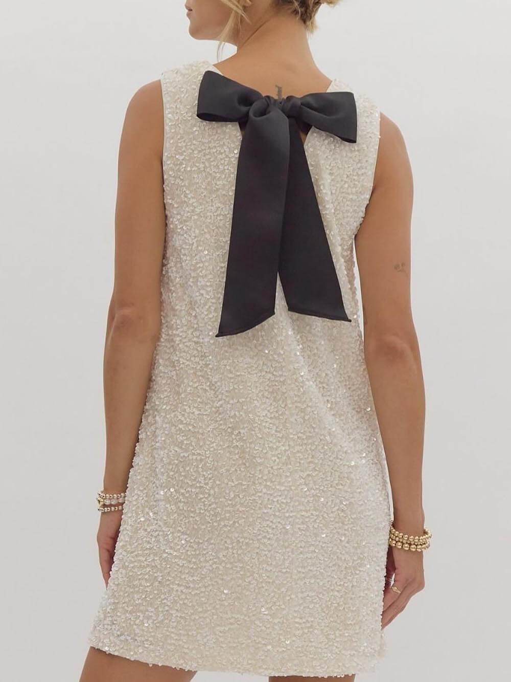 Ariana | Sequined Tie-Back Bows Party Mini Dress