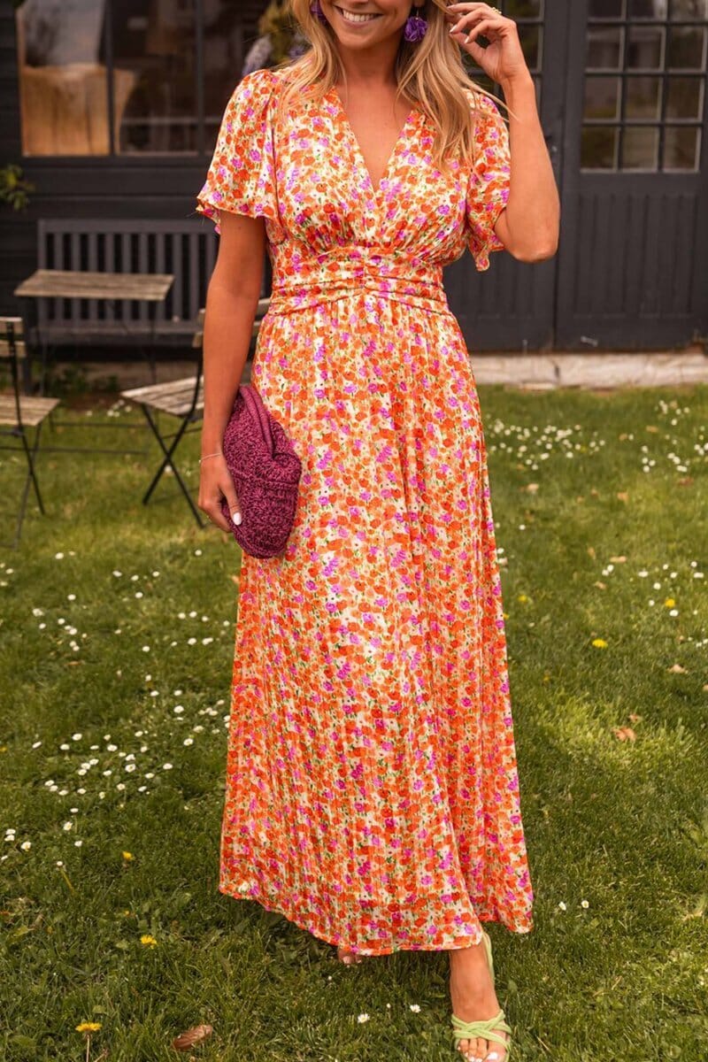 Sandra | Elegant V-Neck Maxi Dress
